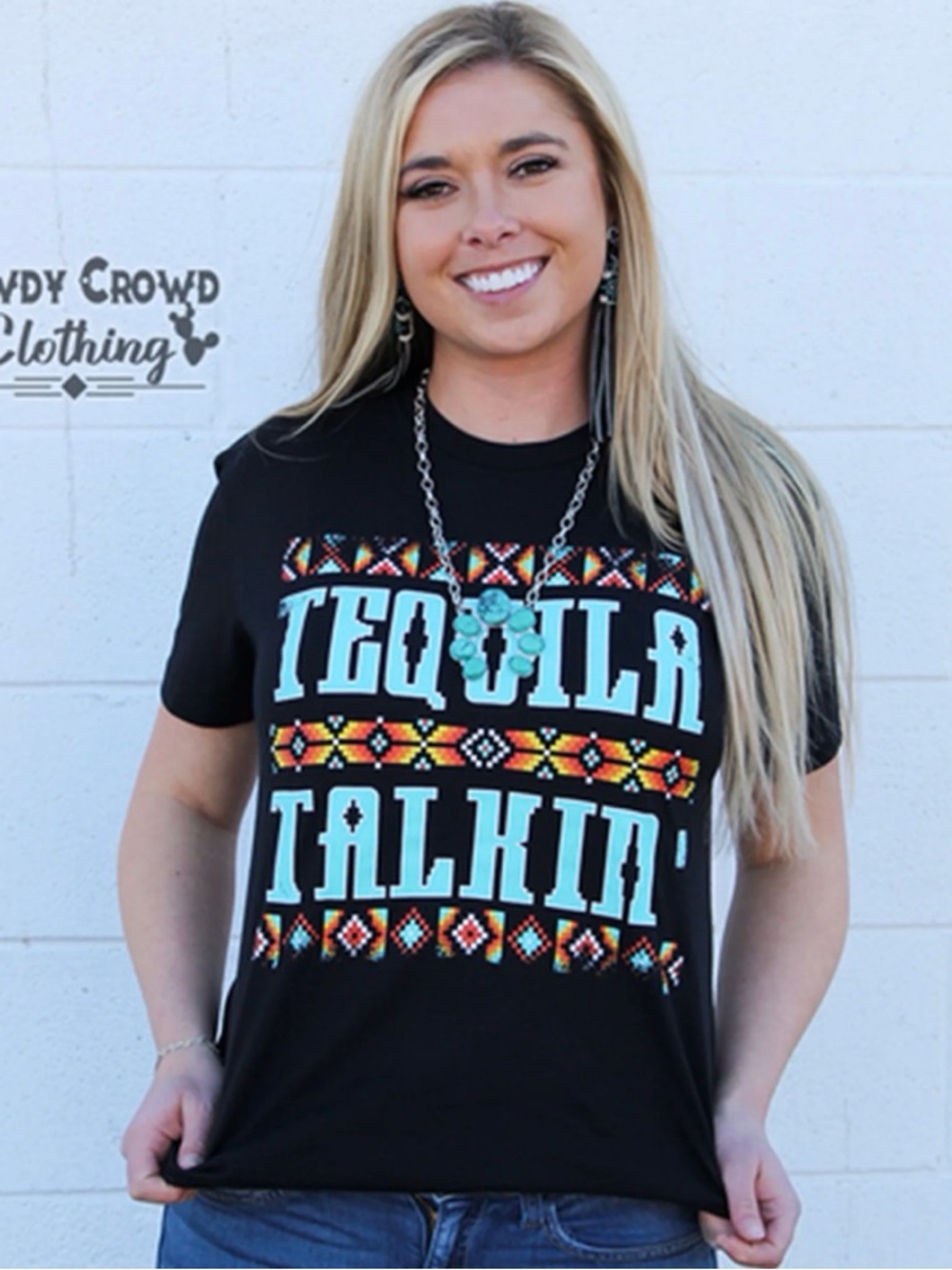 Rowdy Crowd Tequila Talkin' Graphic Tee - Black